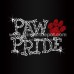 Paw Pride Iron On Rhinestone Heat Transfer